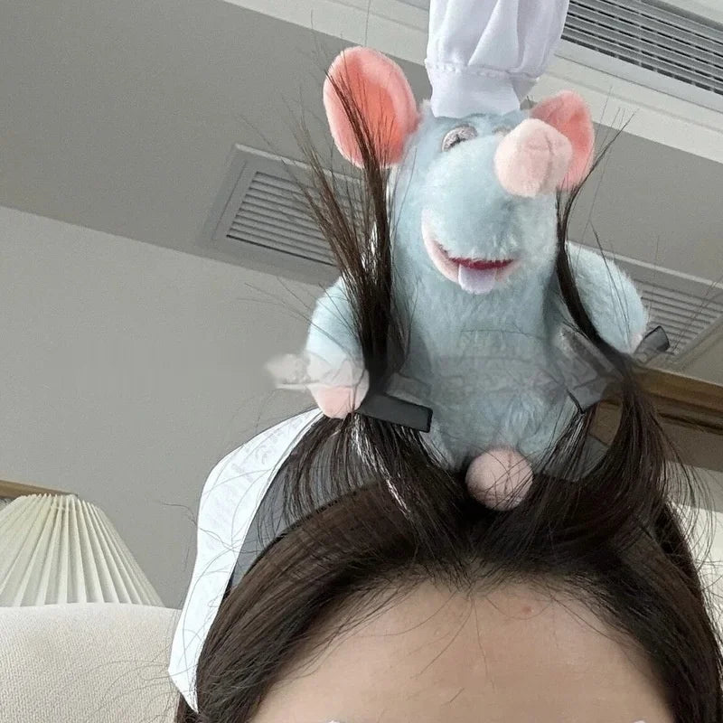 Remy Ratatouille Chef Hat Plush Hair Band – Cute Hair Clip Headband for Cosplay, Parties & Gifts