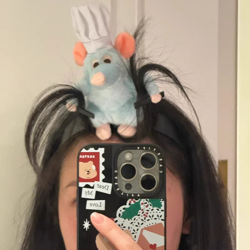 Remy Ratatouille Chef Hat Plush Hair Band – Cute Hair Clip Headband for Cosplay, Parties & Gifts