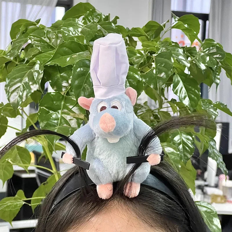 Remy Ratatouille Chef Hat Plush Hair Band – Cute Hair Clip Headband for Cosplay, Parties & Gifts