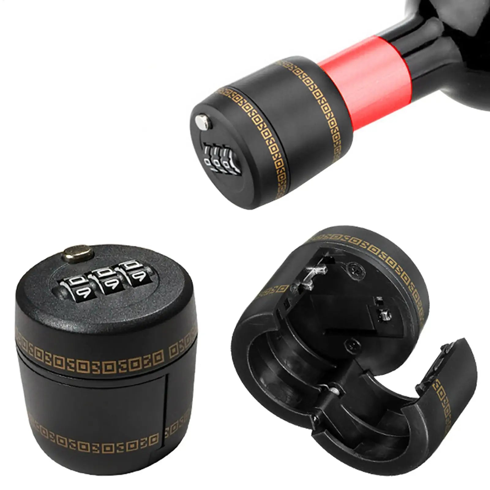 Wine bottle lock wine and spirits bottle cap lock Wine And Liquor Bottle Top Stopper Drink Bottle Password Code Digital Lock