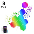 DIY Hexagonal Wall Lights Color Changing Ambient Panels with Rhythm Sync, Modular LED Kit for Gaming Room, Bedroom, Party&Live Stream Decor