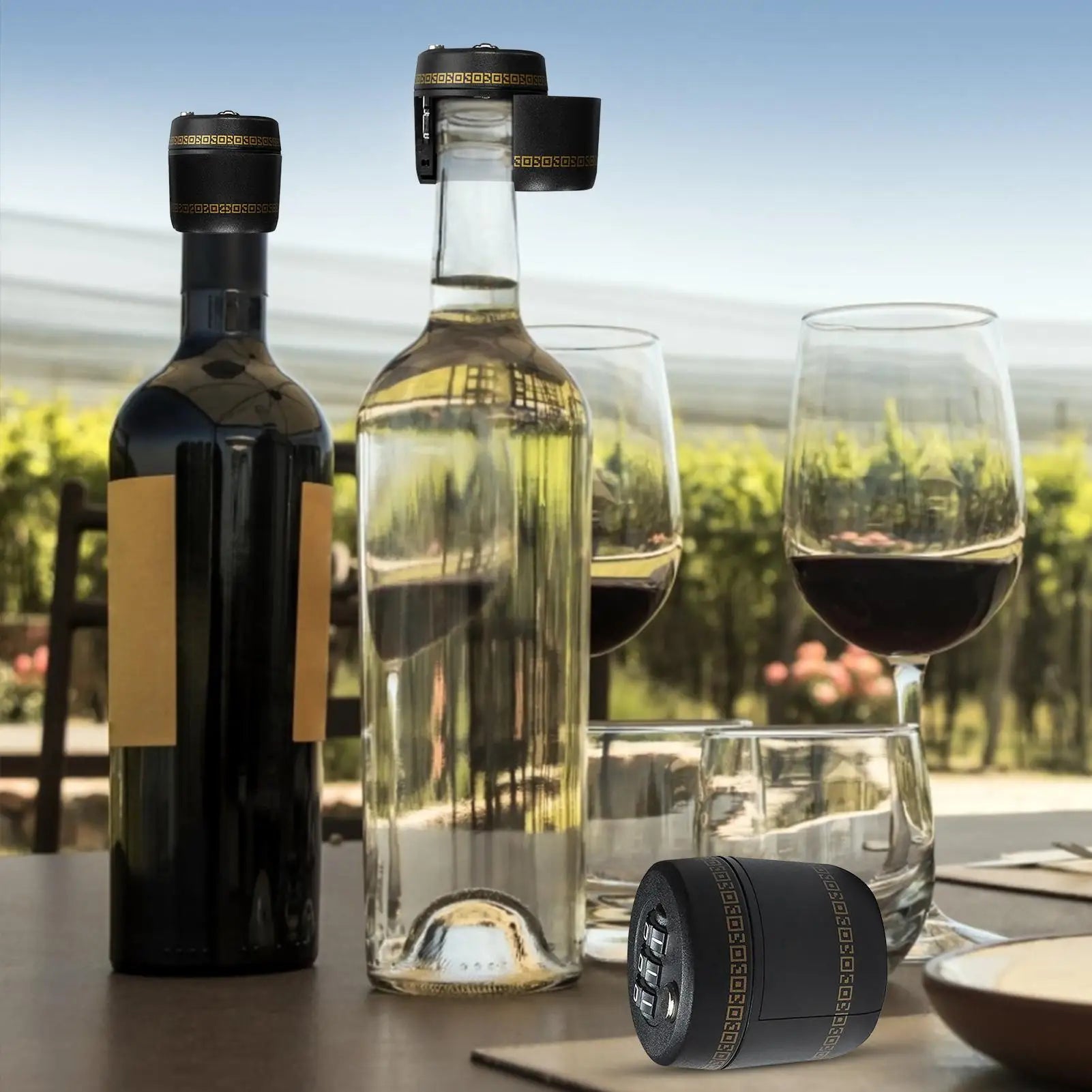 Wine bottle lock wine and spirits bottle cap lock Wine And Liquor Bottle Top Stopper Drink Bottle Password Code Digital Lock