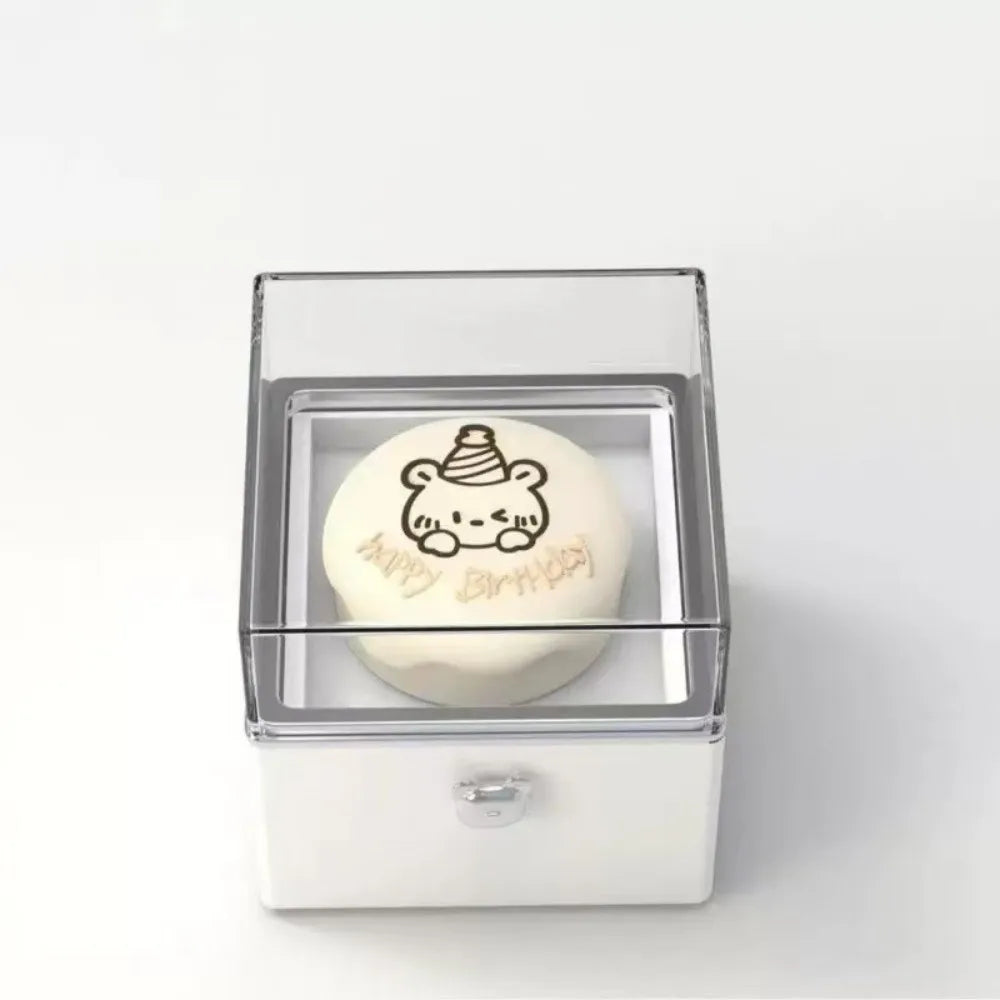 Surprise Bear Flip Ring Box  Valentine Birthday Gift Packaging with Plastic Candle Lighting Jewelry Storage Carrying Case