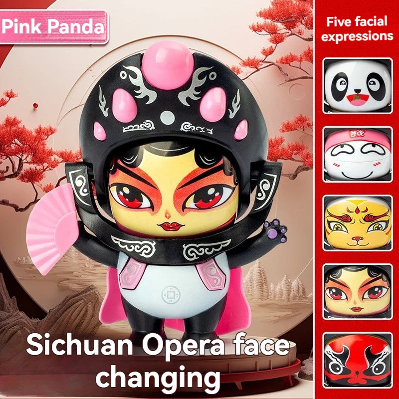 Sichuan Opera Face Changing Panda Doll - Chinese Traditional Culture Toy with 5 Facial Expressions Kids Gift Souvenir