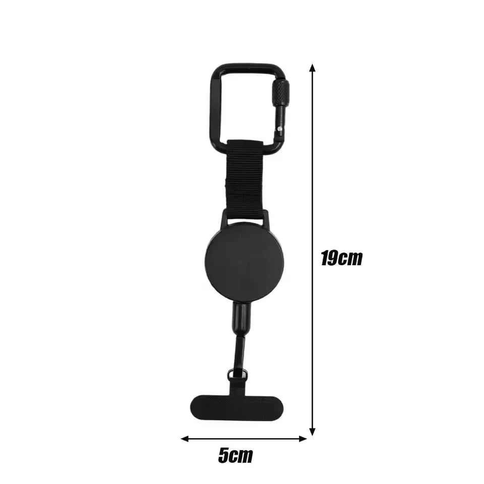 Retractable Anti-Theft Phone Holder Smartphone Safety Lanyard Stra with Carabiner Anti-Drop Harness for Hiking Cycling Climbing