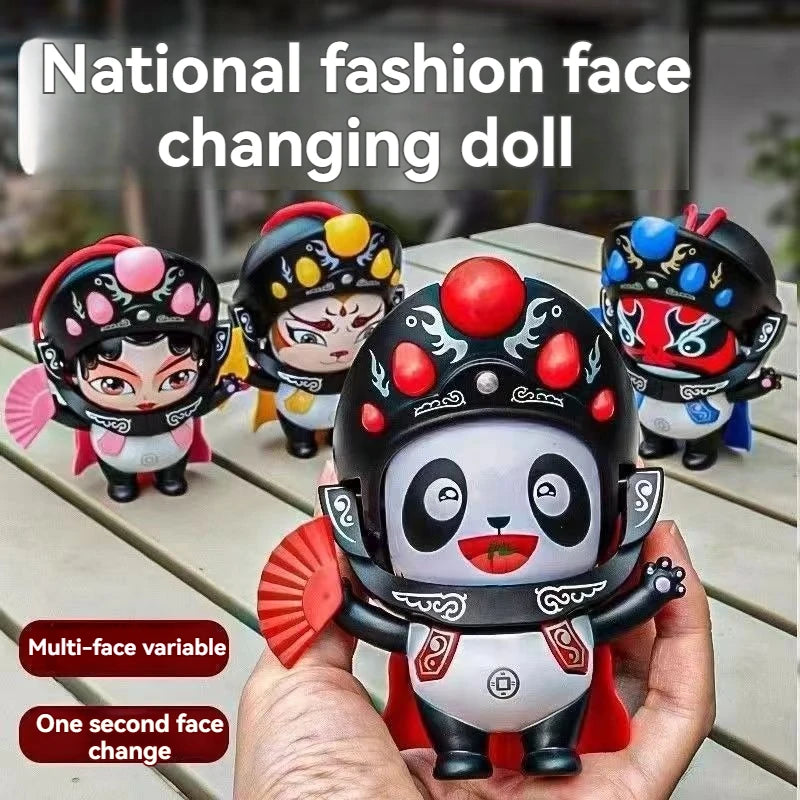 Sichuan Opera Face Changing Panda Doll - Chinese Traditional Culture Toy with 5 Facial Expressions Kids Gift Souvenir