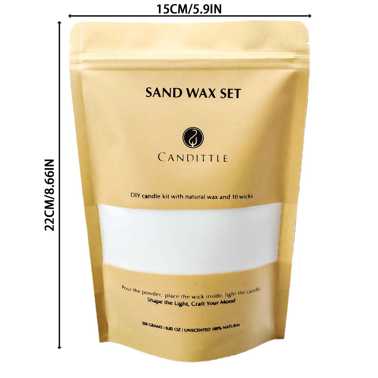 250g white pearled candle sand wax and 10 wicks-DIY Candle Making Set granulated candle sand Wax Filling