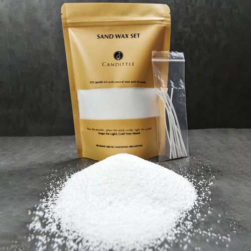 250g white pearled candle sand wax and 10 wicks-DIY Candle Making Set granulated candle sand Wax Filling