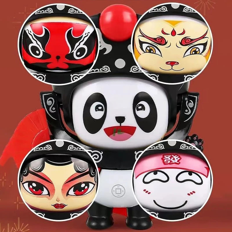 Sichuan Opera Face Changing Panda Doll - Chinese Traditional Culture Toy with 5 Facial Expressions Kids Gift Souvenir