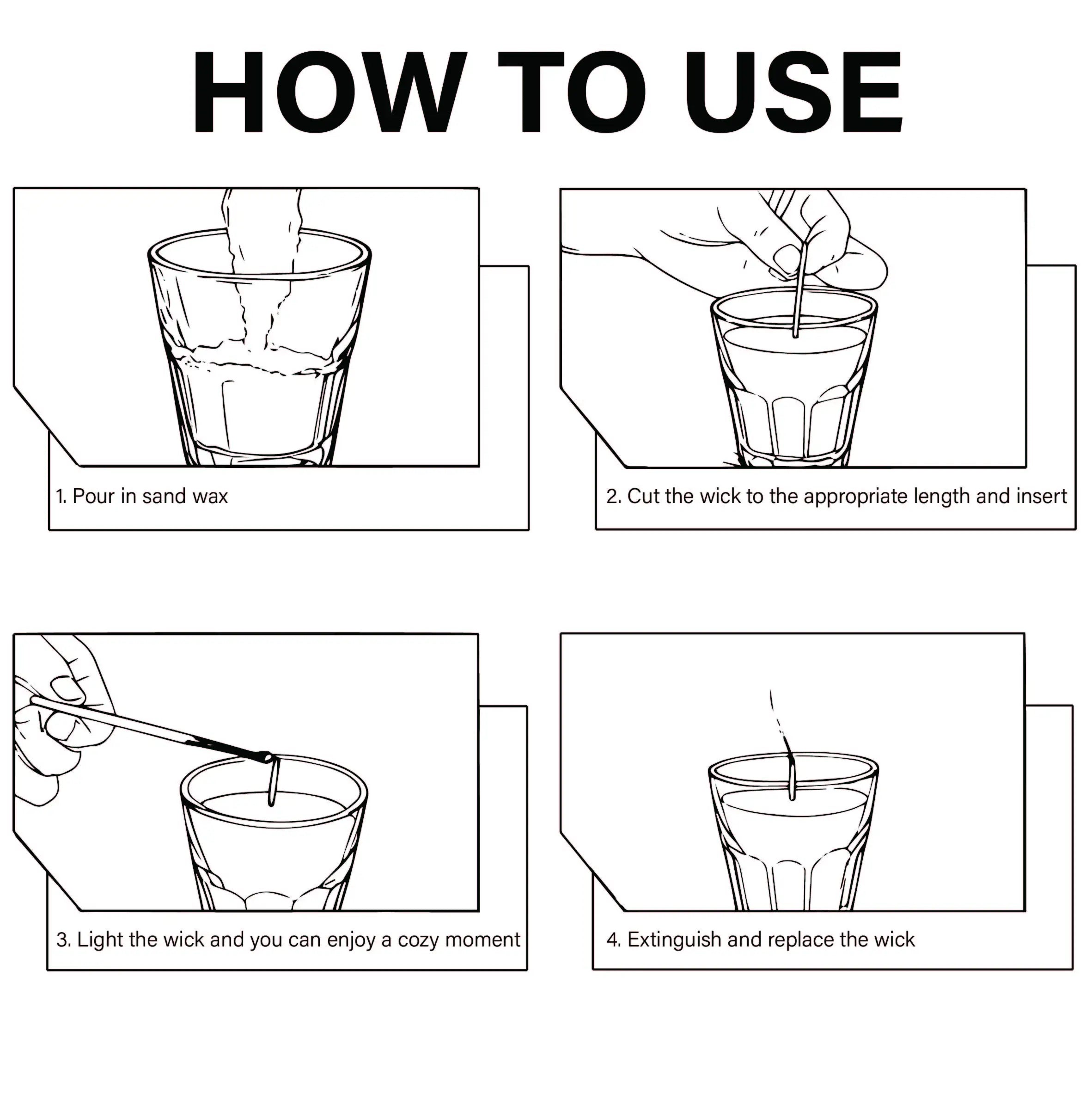 250g white pearled candle sand wax and 10 wicks-DIY Candle Making Set granulated candle sand Wax Filling