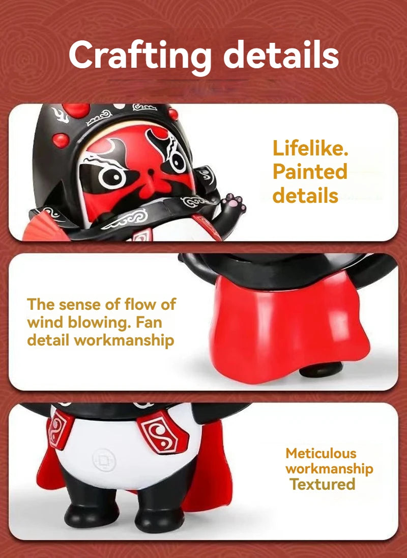 Sichuan Opera Face Changing Panda Doll - Chinese Traditional Culture Toy with 5 Facial Expressions Kids Gift Souvenir