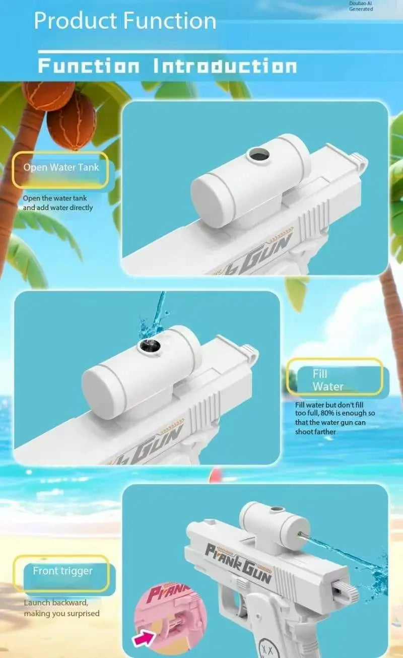 Funny Double-Sided Reverse Water Gun - Summer Prank Toy Mini Tactical Water Sprayer Pool Beach Water Fight