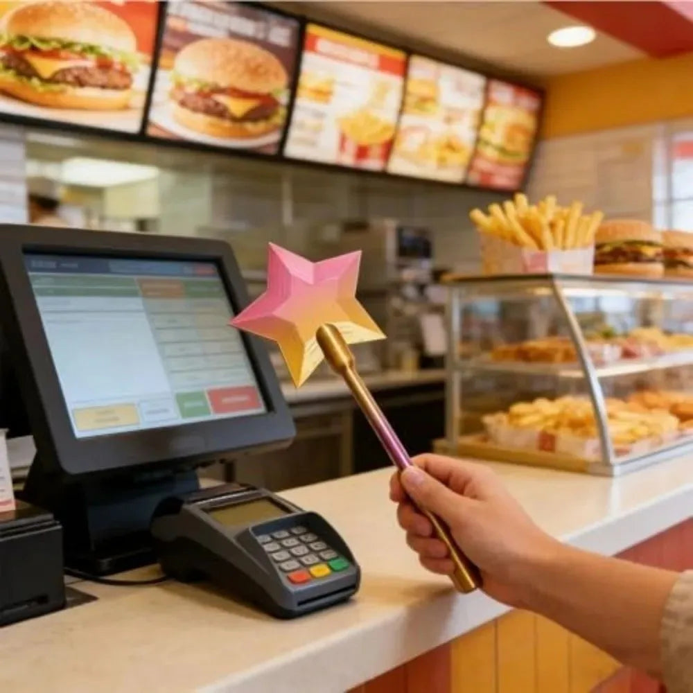 Creative 3D Printed Wand Tap To Pay Lightweight Cute Star Magic Wand Holder Portable 36.8cm Credit Card Holder Daily Use