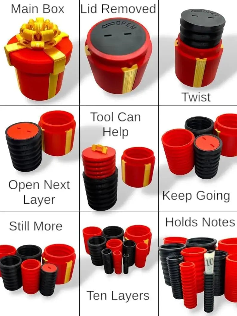 Annoying Nested Screw Gift Boxes Prank Nesting Box Cash Surprises Reusable Fun Birthdays Christmas White Party Present