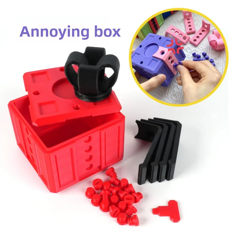 Blind Boxes Party Supplies 3D Interactive Annoying Gift With Plastic Screws Geometric Puzzle Novelty Pranking Holiday Birthday