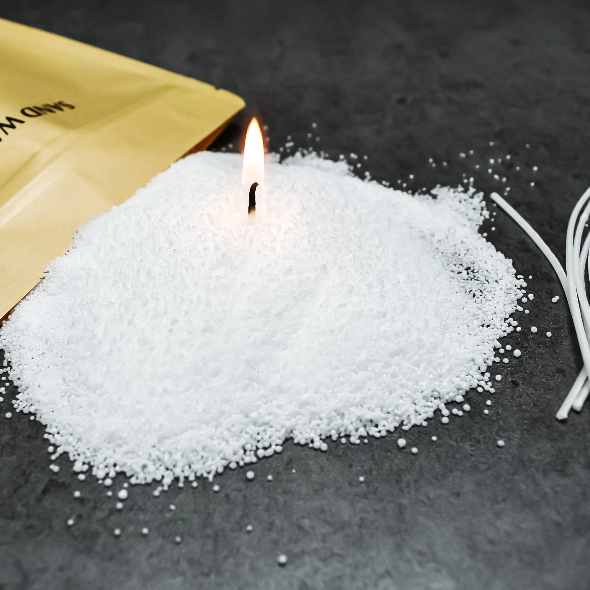 250g white pearled candle sand wax and 10 wicks-DIY Candle Making Set granulated candle sand Wax Filling