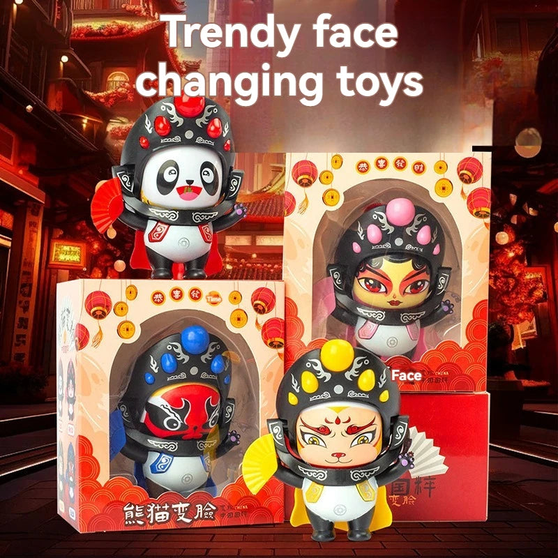 Sichuan Opera Face Changing Panda Doll - Chinese Traditional Culture Toy with 5 Facial Expressions Kids Gift Souvenir