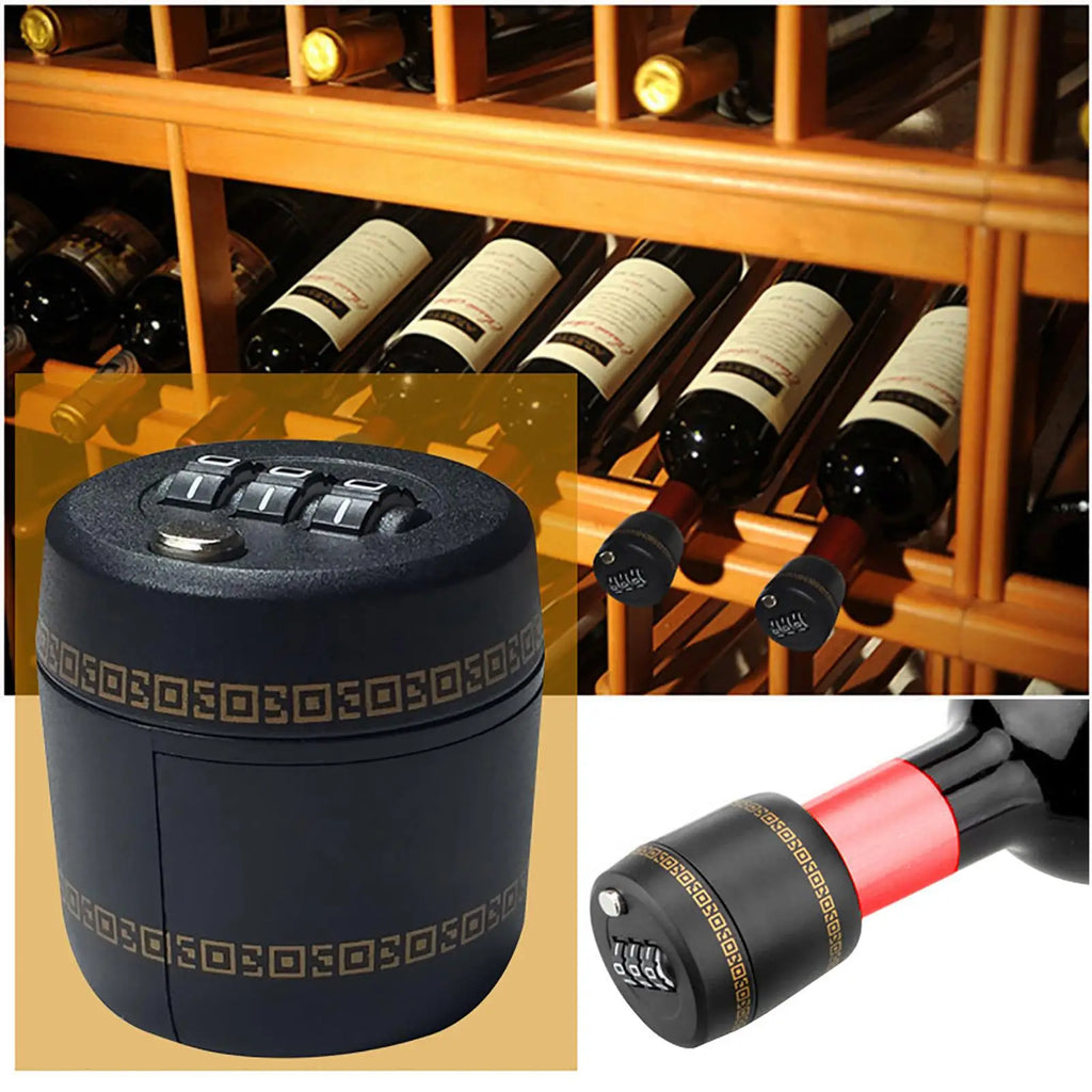 Wine bottle lock wine and spirits bottle cap lock Wine And Liquor Bottle Top Stopper Drink Bottle Password Code Digital Lock